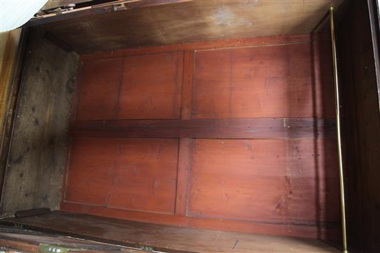 A matched pair of Regency style ebony strung mahogany wardrobes, W.4ft 4in. D.1ft 10in. H.7ft